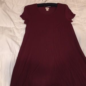 Burgundy flowy dress